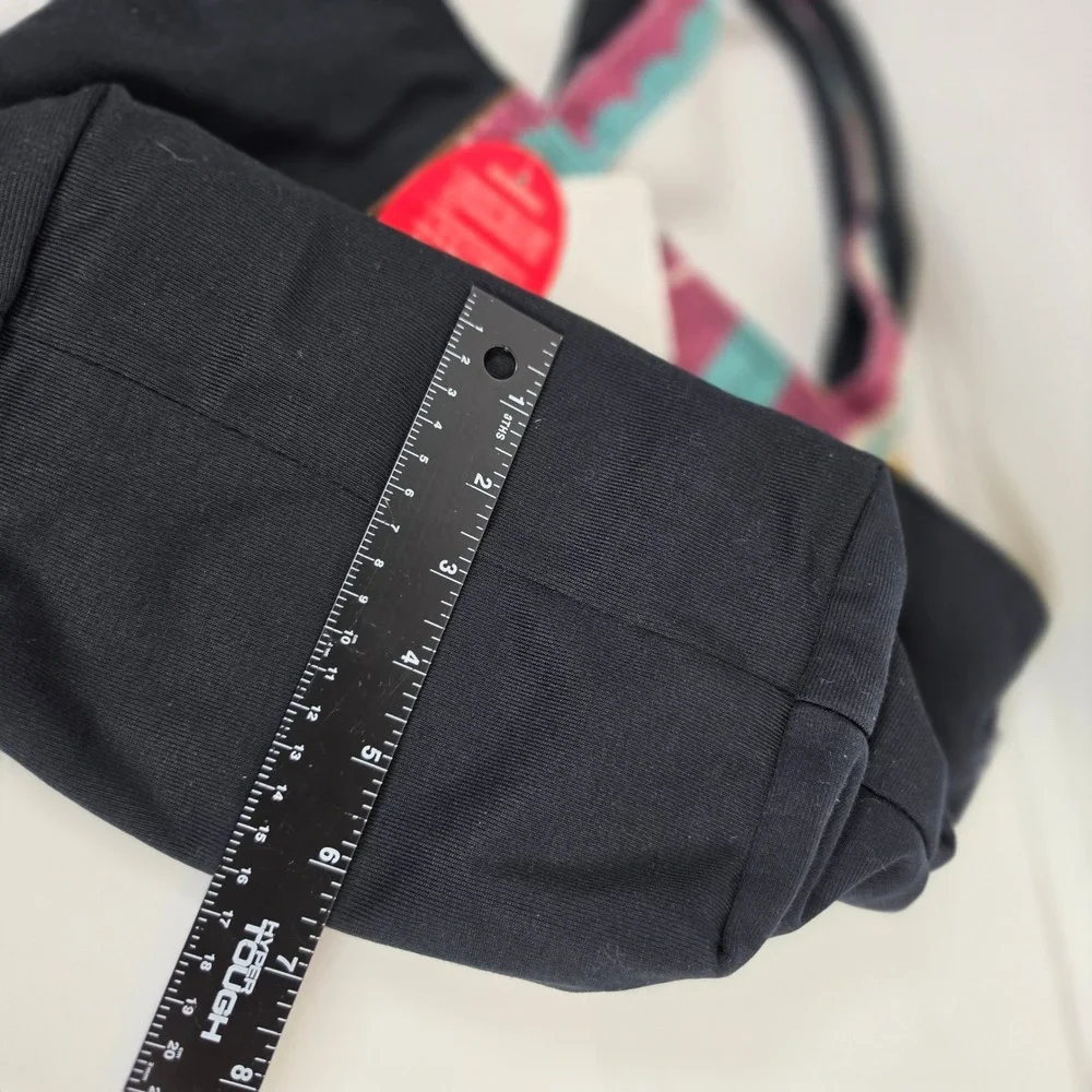 Mis Zapatos Japanese Kimono‎ Geta Sandals Canvas Tote Bag Handbag Black NWT